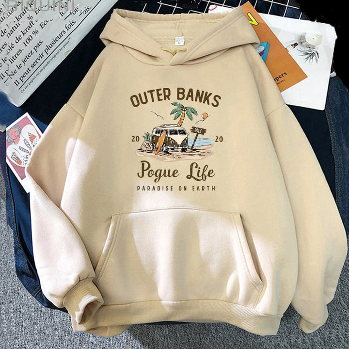 Drune | Banks Pogue Life Hoody - Damen Hoodie mit ästhetischem Print - Kpop Style Streetwear