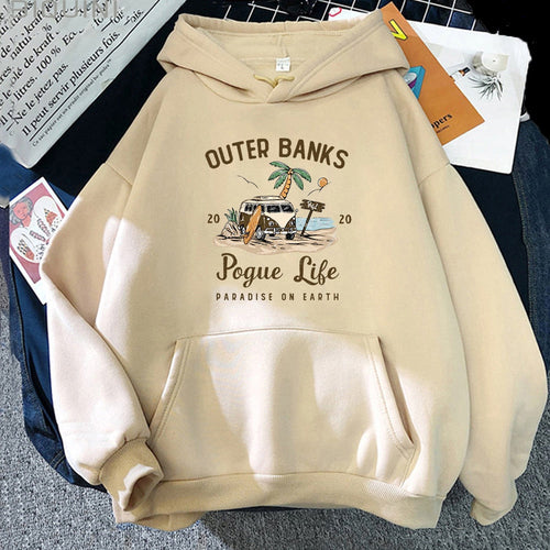 Drune | Banks Pogue Life Hoody - Damen Hoodie mit ästhetischem Print - Kpop Style Streetwear