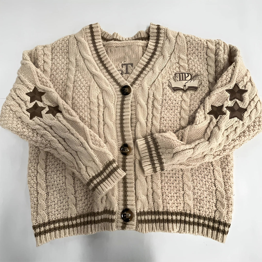 Drune | Strickjacke mit Knopfleiste und Sternenmuster