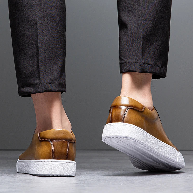 Herren Sneaker Leder Elegant Bequem