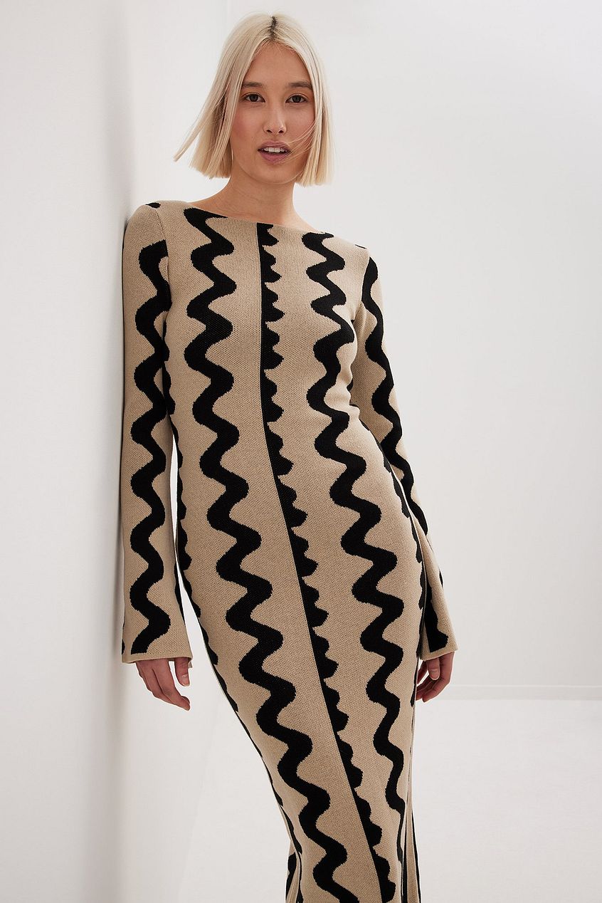 Drune | Stilvolles lang gestricktes Kleid mit langen Ärmeln