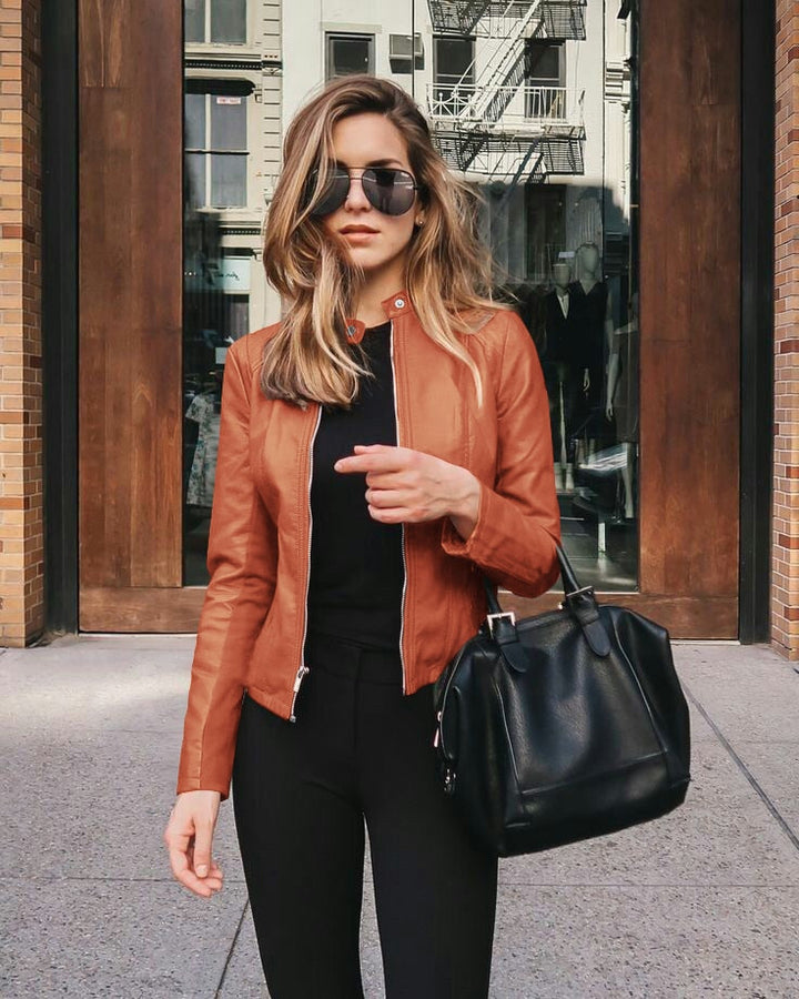 Drune | Damen Slim Fit Lederjacke
