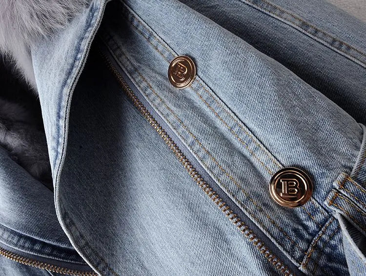 Drune | Jeansjacke mit Warmem Kunstfell