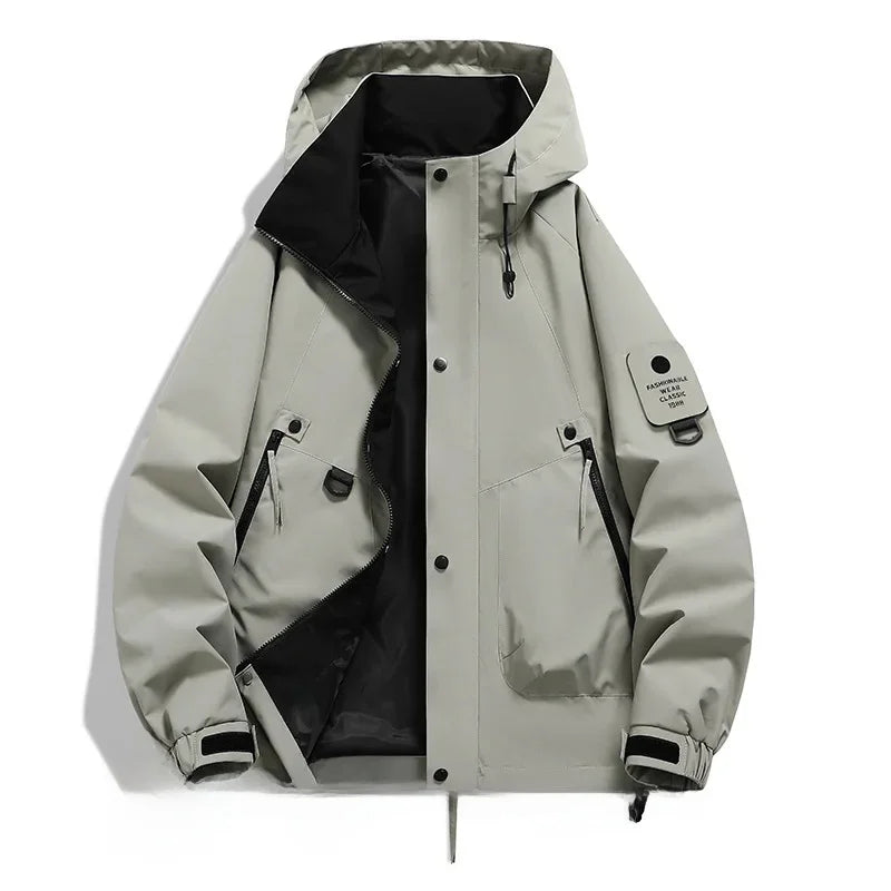Drune | Unisex Winter Skijacke - Halb Reißverschluss Mit Kapuze