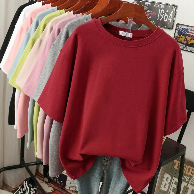 Drune | Kuscheliges Baumwoll-Basic T-Shirt In Übergröße für Frauen
