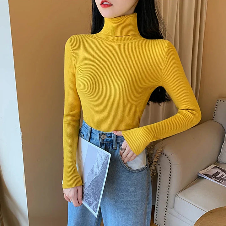 Drune - Damen-Ripp-Turtleneck für elegante Raffinesse