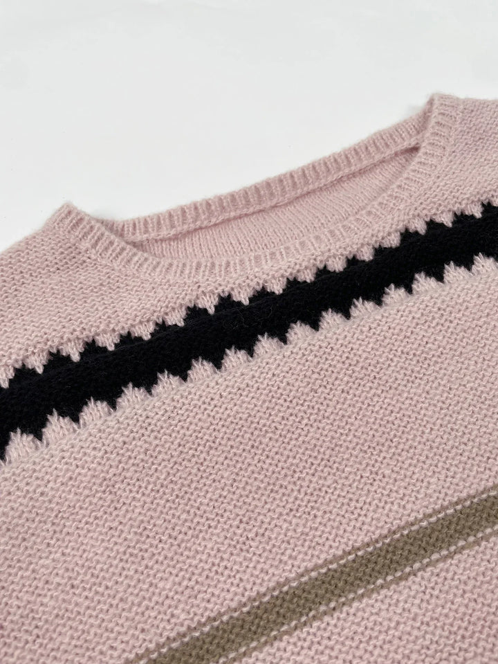 Drune | trendiger gestreifter Winterpullover