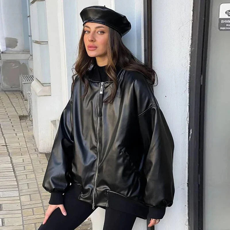 Drune | Lockerer Motor Lederjacke
