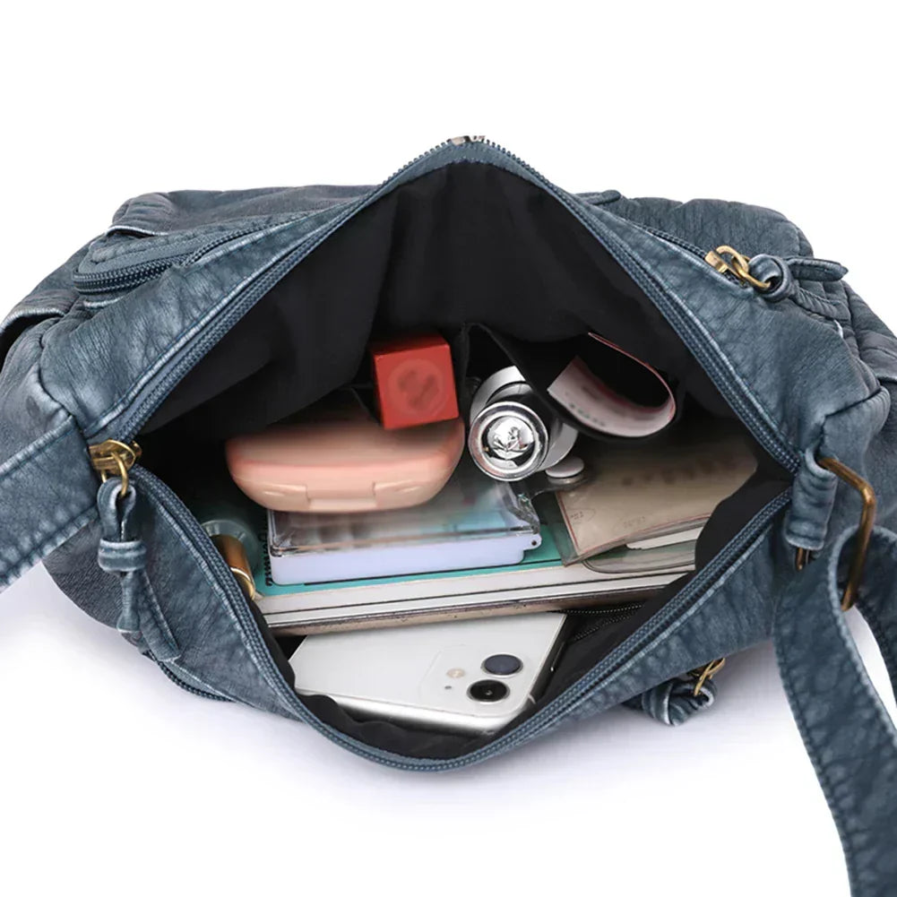 Drune | Jahrgang Luxe Schultertasche mit Mehreren Taschen