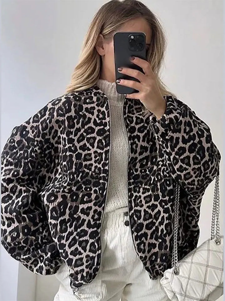 Drune | Retro Lange Ärmel Leopard Jacke