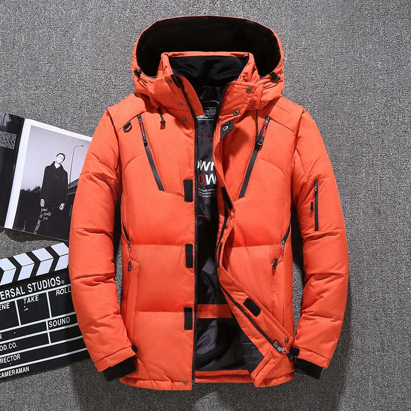 Drune - Herren-Winterjacke - Warme, schlanke Daunenjacke mit Kapuze