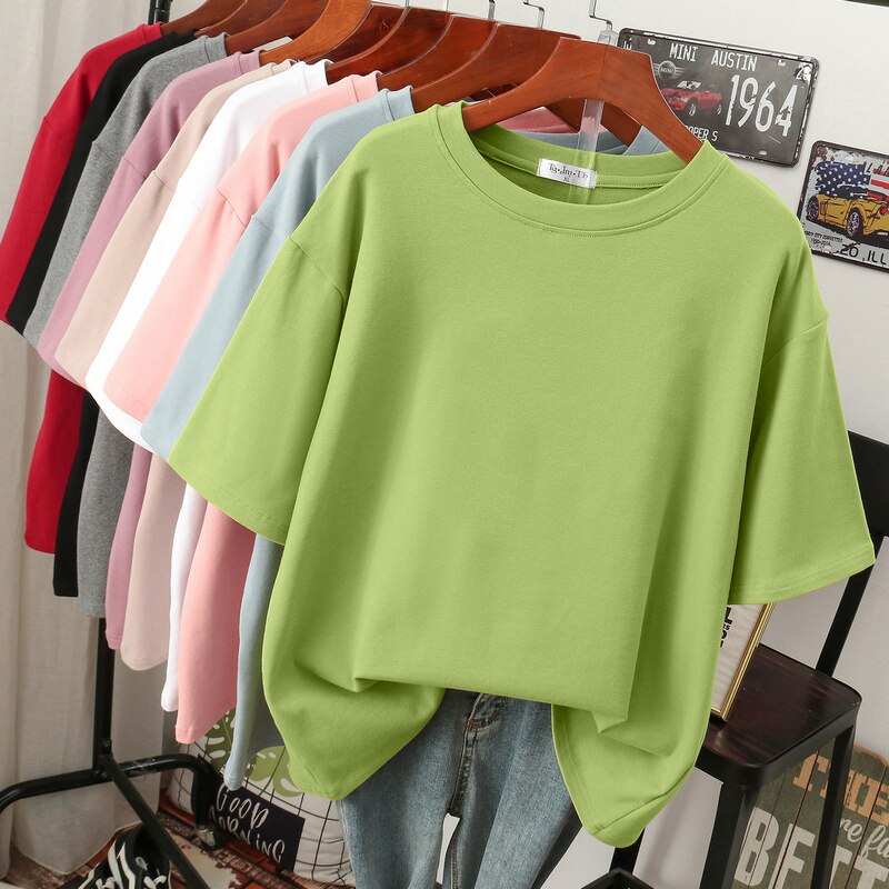Drune Kuscheliges Baumwoll-Basic: Plus-Size T-Shirt für Damen