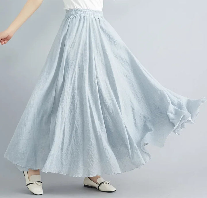 Drune | Mode Baumwolle Leinen Kleidung Frauen Röcke Maxi Y2K Elegant Strand Saia Ropa Mujer Lässiges Kleid Boho Lange Röcke Faldas Harajuku
