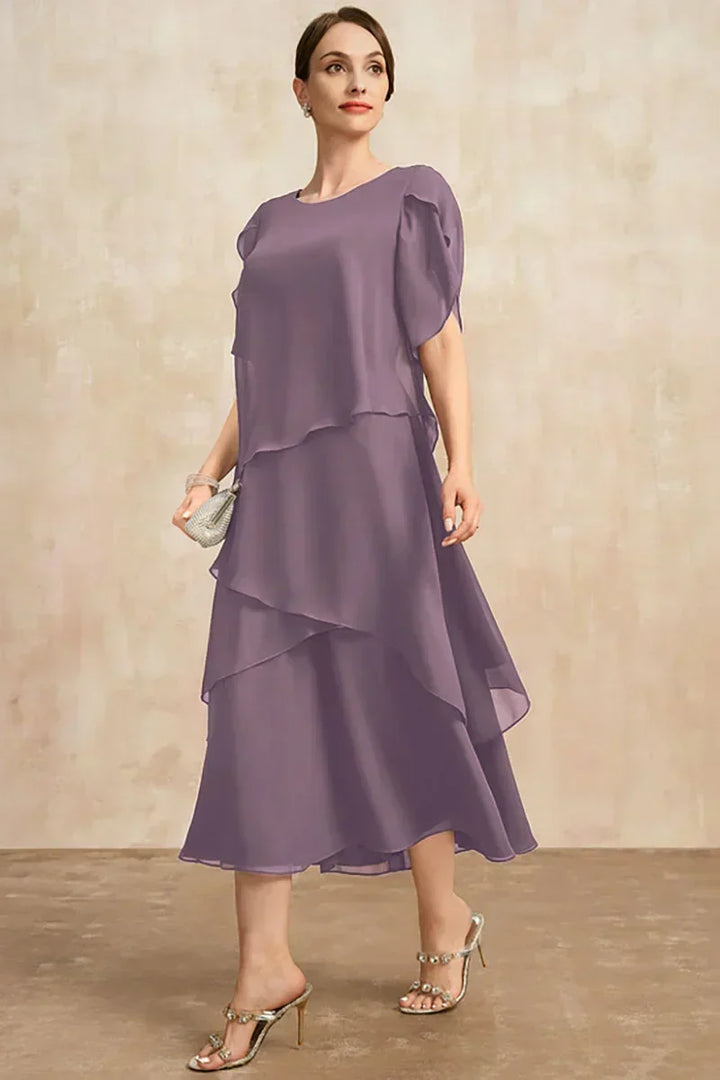Drune | Plus Size Gestuftes Midi Kleid