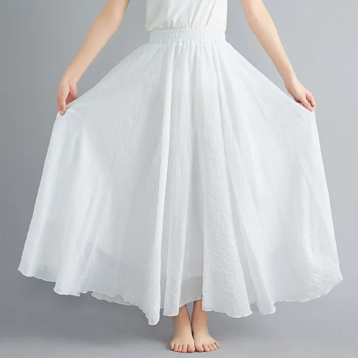 Drune | Mode Baumwolle Leinen Kleidung Frauen Röcke Maxi Y2K Elegant Strand Saia Ropa Mujer Lässiges Kleid Boho Lange Röcke Faldas Harajuku
