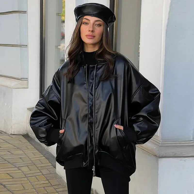 Drune | Lockerer Motor Lederjacke