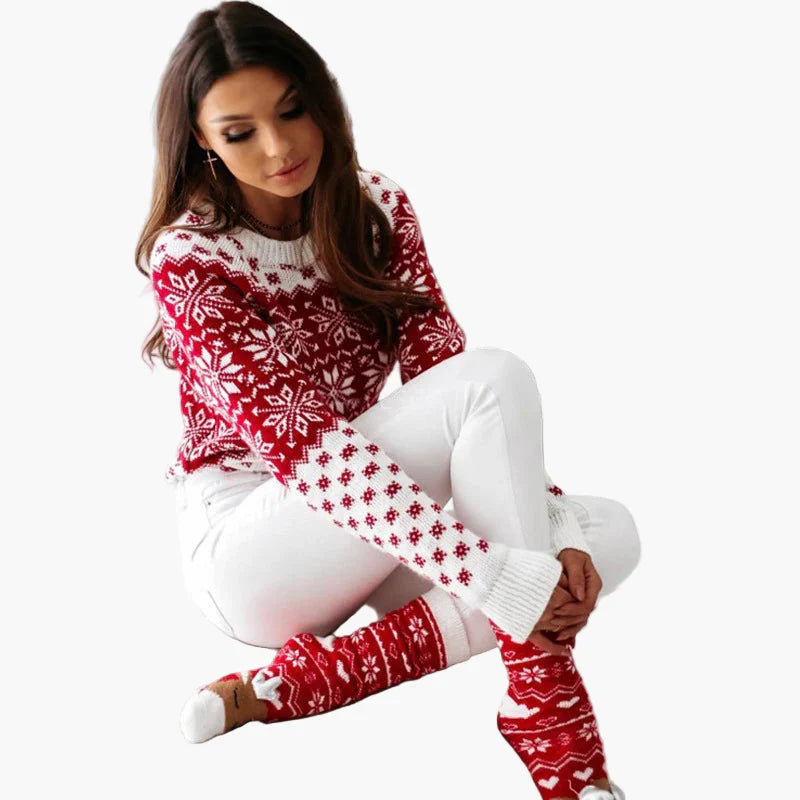 Drune | Winter Pullover Skandinavisches Muster - Modischer Weihnachts- und Freizeit-Strickpullover