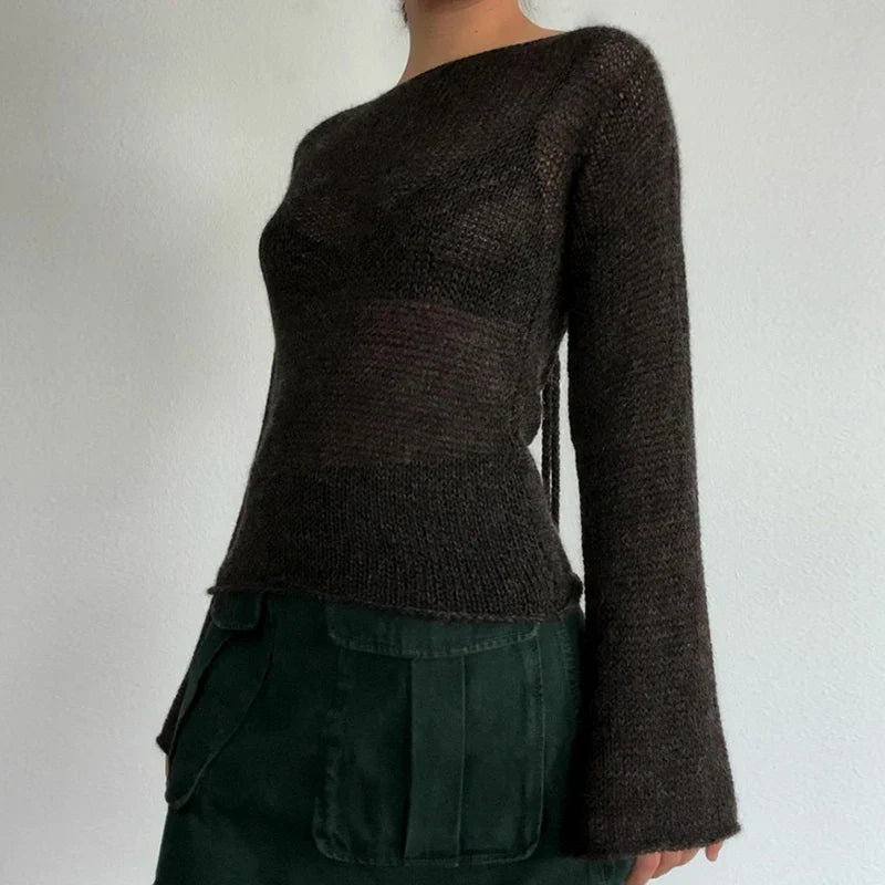 Drune | Lockerer Strickpullover mit Glockenärmeln