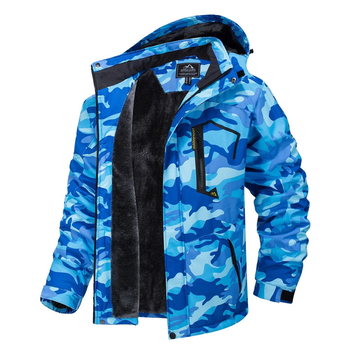 Drune | Dicke Kapuzen Camo Skijacke