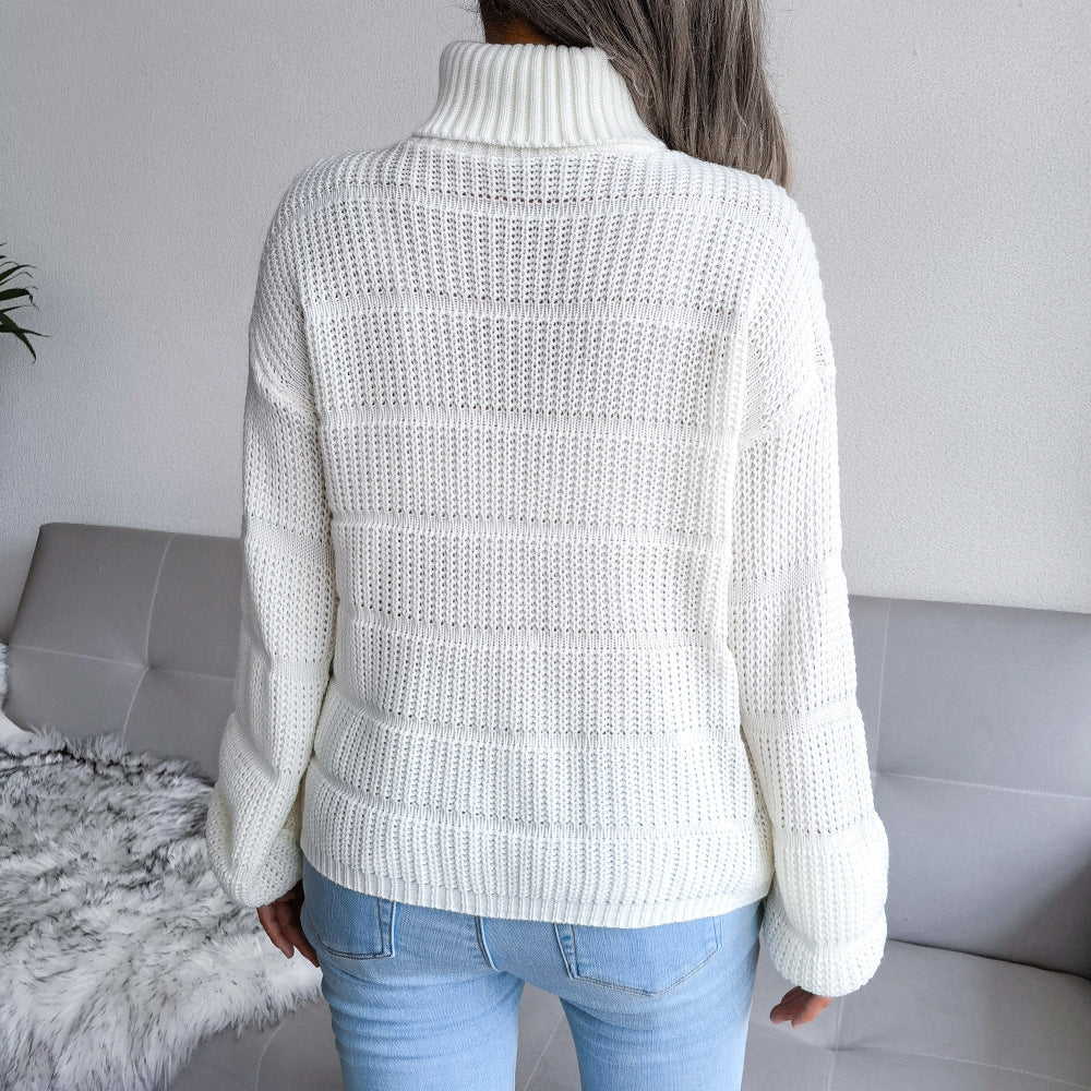 Drune | Rollkragenpullover - Gemütliches Weißes Strick mit Rollkragen