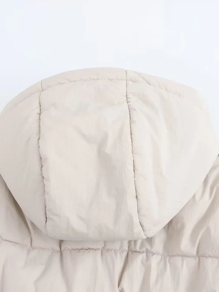 Drune | Pufferjacke mit Kapuze und Dickem Warmen Steppdesign
