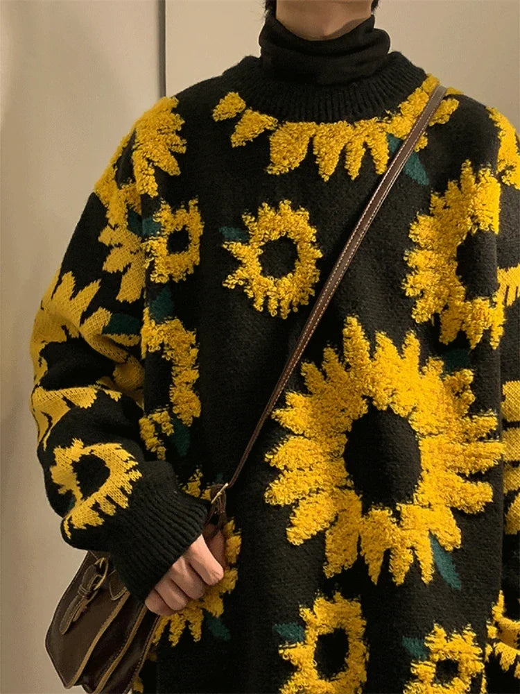 Drune - Herren-Baggy-Pullover für Frühling und Herbst im japanischen Retro-Stil