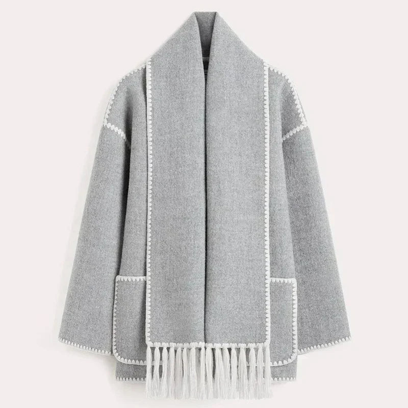 Drune | Eleganter Damenmantel mit Schal Stylischer Wintermantel
