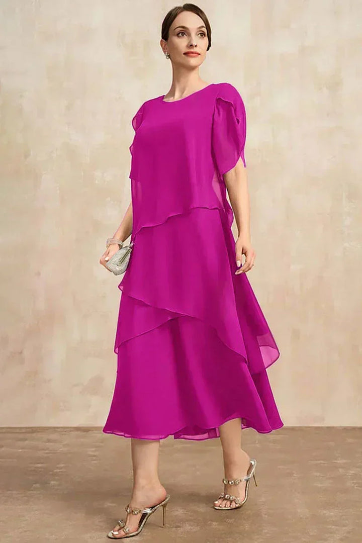 Drune | Plus Size Gestuftes Midi Kleid