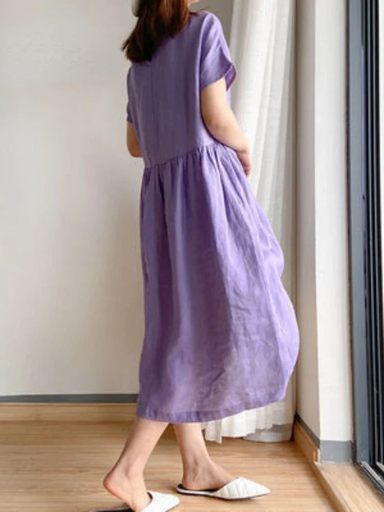 Drune | Einfarbig Midi Kleid Aus