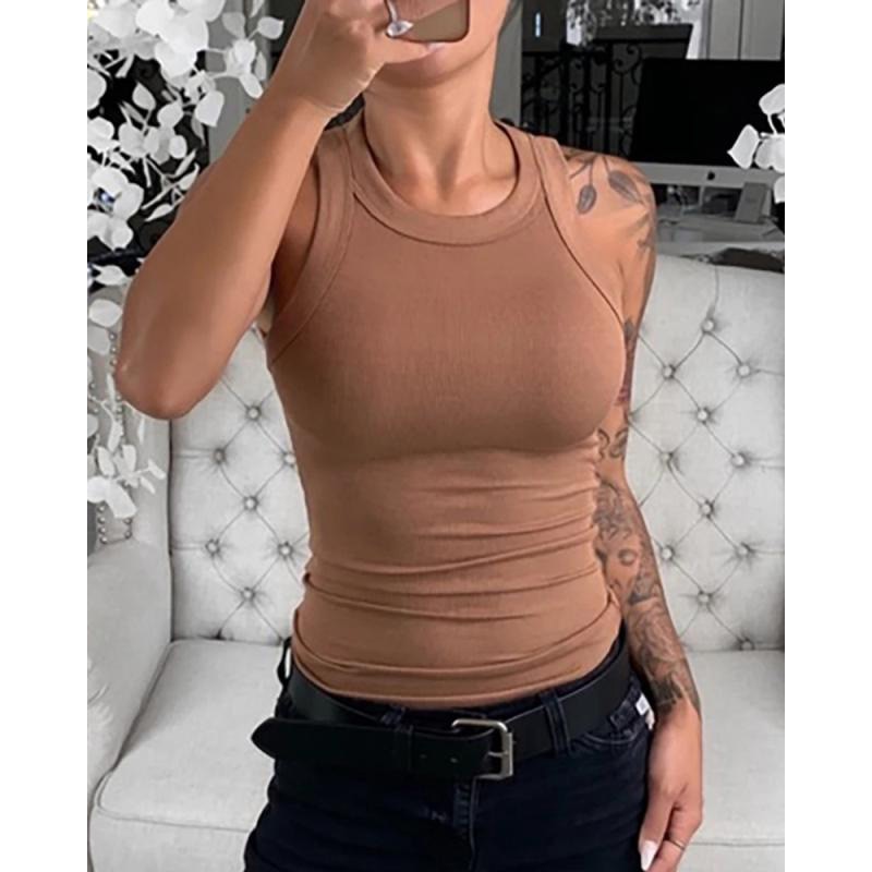 Drune | Klassisches Körpergefühl Damen Ripp-Tanktop