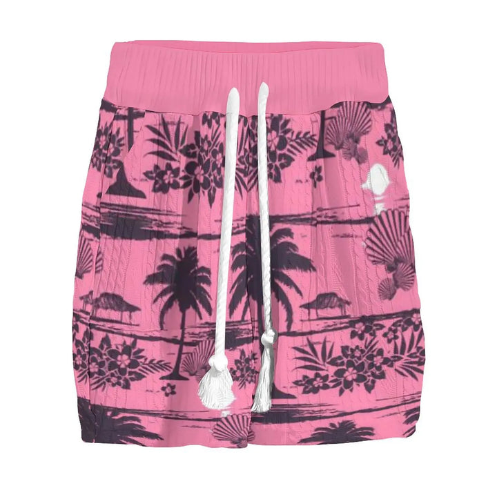 Drune Set - Rosa Palmen - Jacquard - Sommer