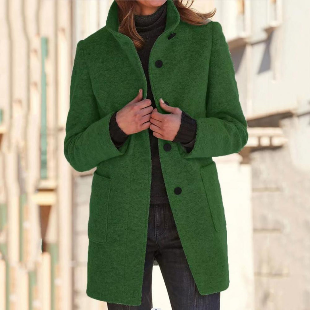 Drune | Damen Lange Winter Mantel - Knopf Daunen