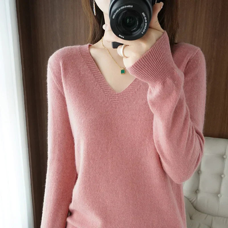 Drune | Pullover - Bequemer V-Ausschnitt Pullover