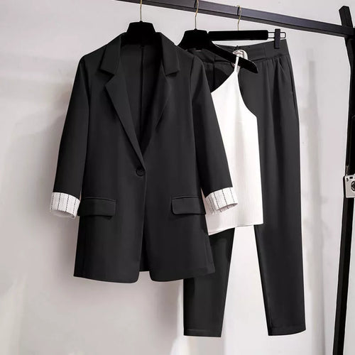 Drune | Eleganter Dreiteiliger Anzug In Übergröße für Damen