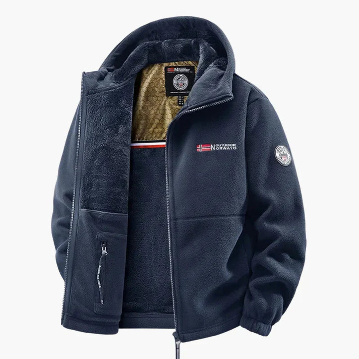 Drune | Outdoor-Fleecejacke mit Kapuze - Skandinavischer Stil für Winter & Freizeit