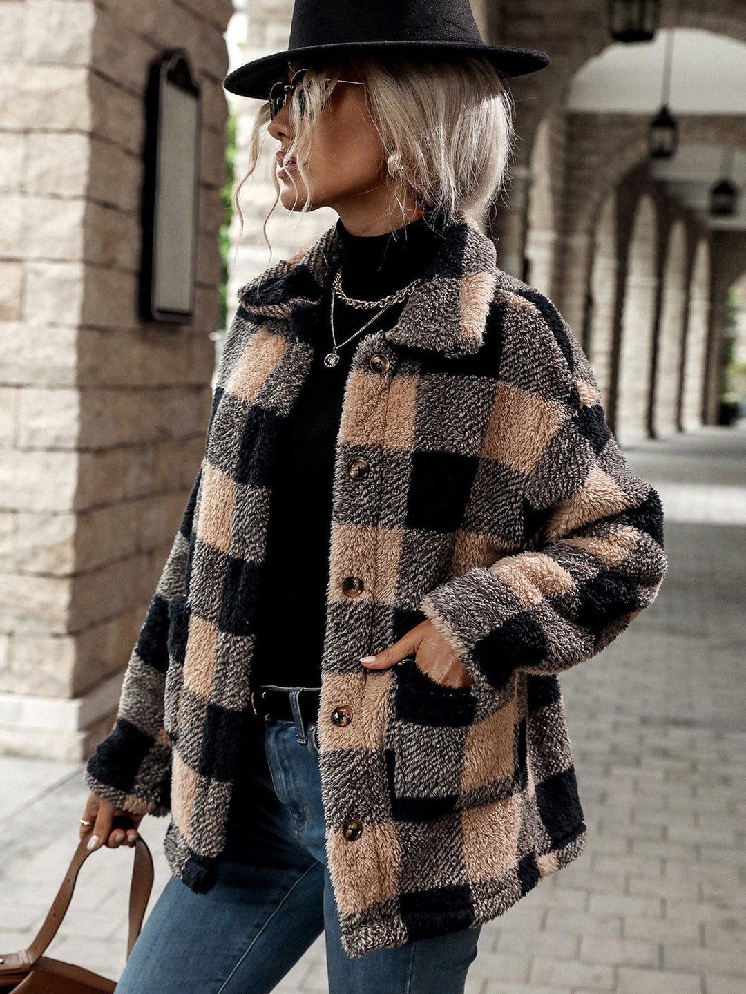 Drune | Damen Flanelljacke mit Knöpfen
