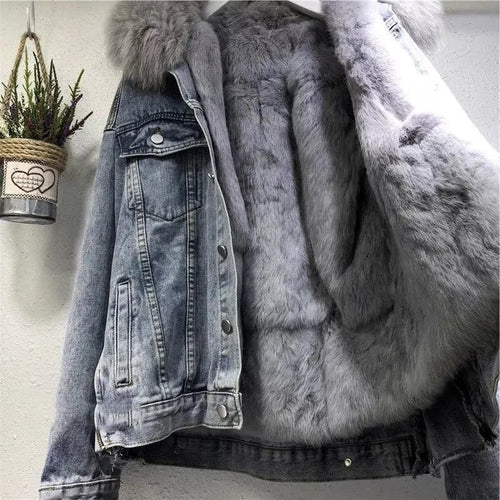 Drune - Modische warme Jeansjacke für Frauen