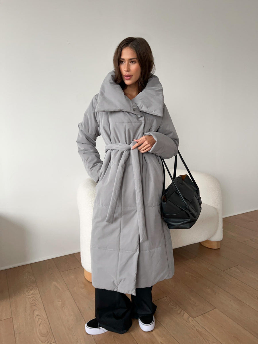 Drune | Langer Wintermantel mit breitem elegantem Kragen