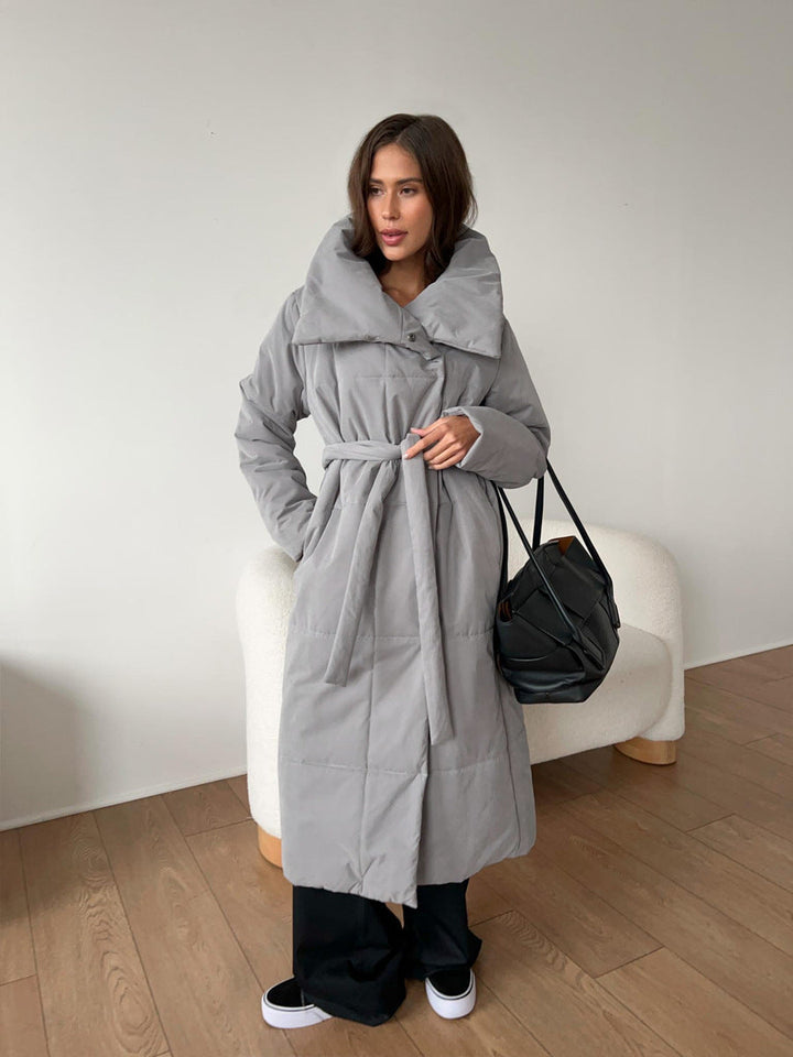 Drune | Langer Wintermantel mit breitem elegantem Kragen