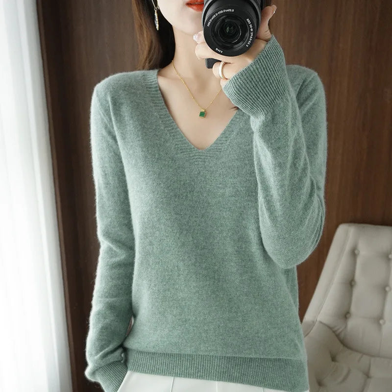 Drune | Pullover - Bequemer V-Ausschnitt Pullover