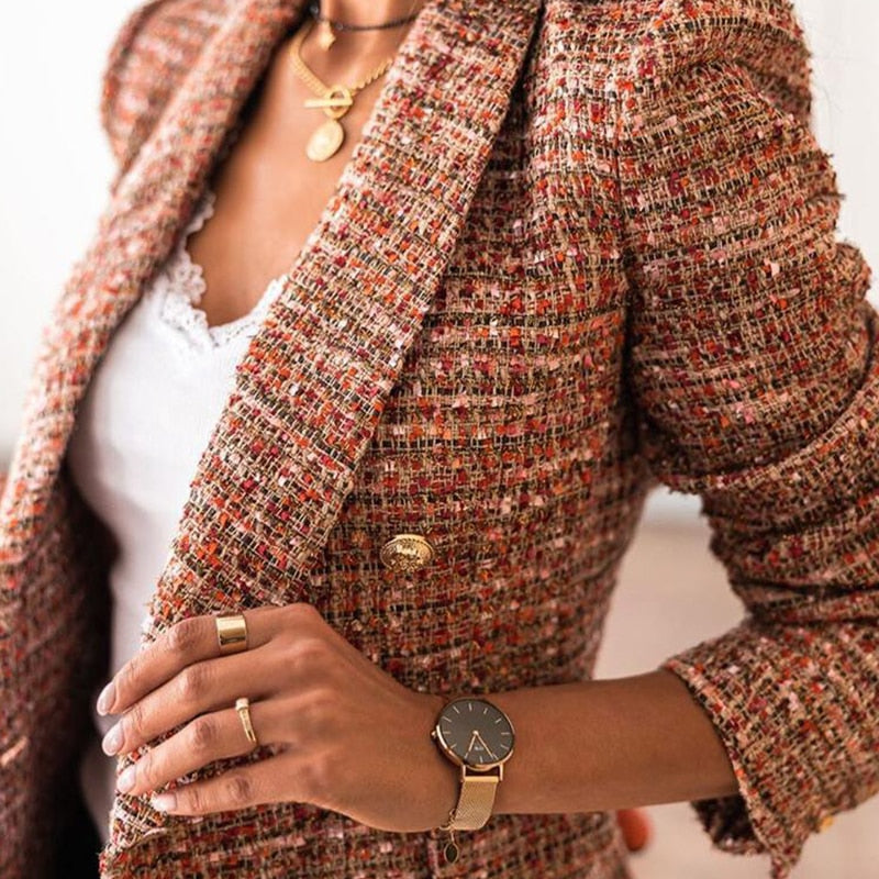 Drune | Damen Karo Lang blazer - Formal