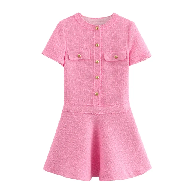 Drune Kleid - Slim Fit - Rundhalsausschnitt - Polyester - Sommer