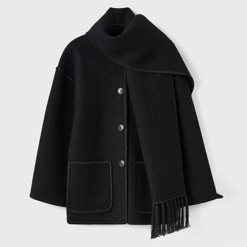 Drune | Eleganter Damenmantel mit Schal Stylischer Wintermantel
