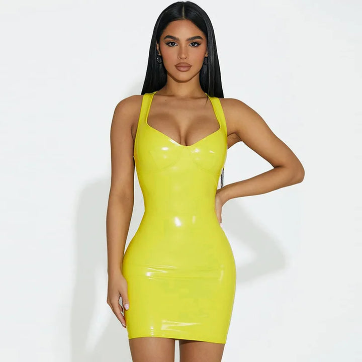 Drune | Latex Kleid mit Verstellbaren Trägern