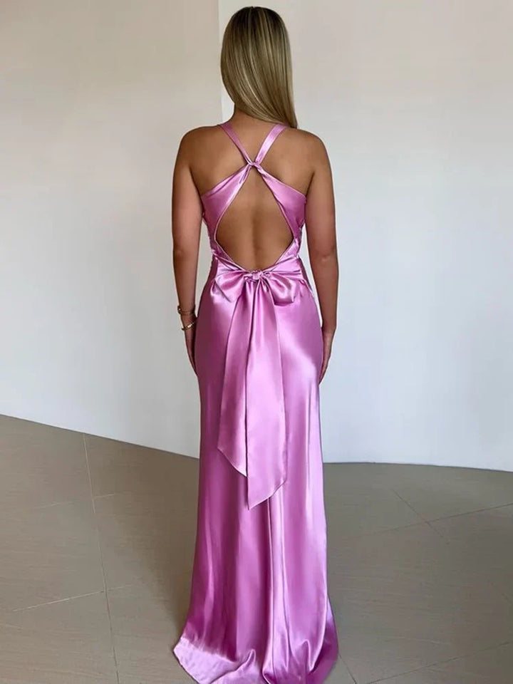 Drune | Schleife Rückenfrei Abend Maxi Kleid