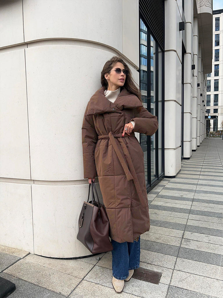 Drune | Langer Wintermantel mit breitem elegantem Kragen