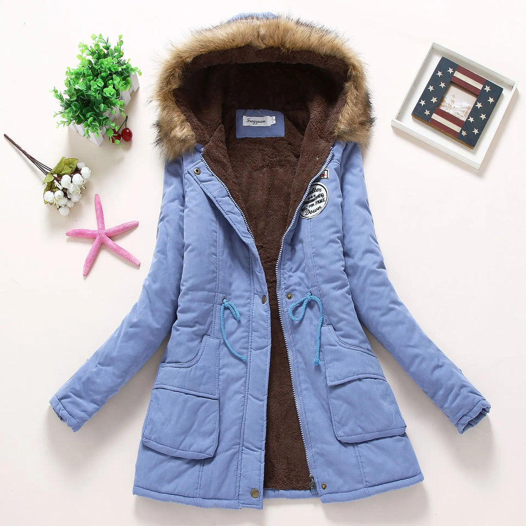Drune | Modische Winterjacke mit Kunstfellbesatz