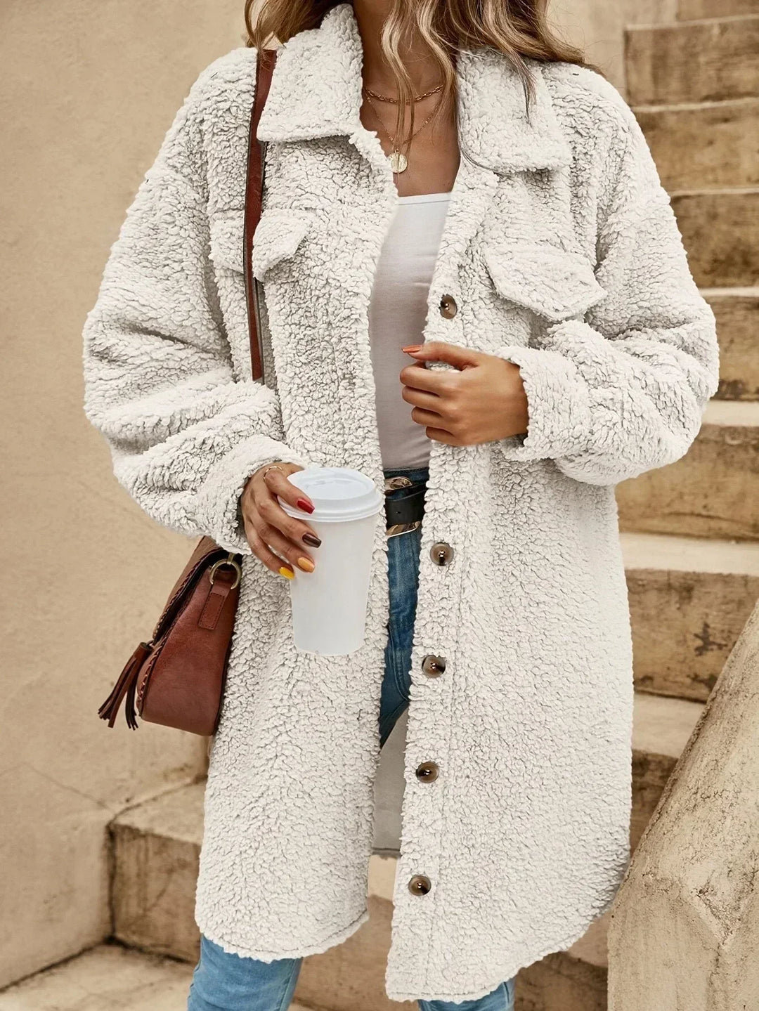 Drune | Knopfverschluss Langer Cardigan - Weiches Strickmaterial, Leichter Überwurf, Ganzjahresstil