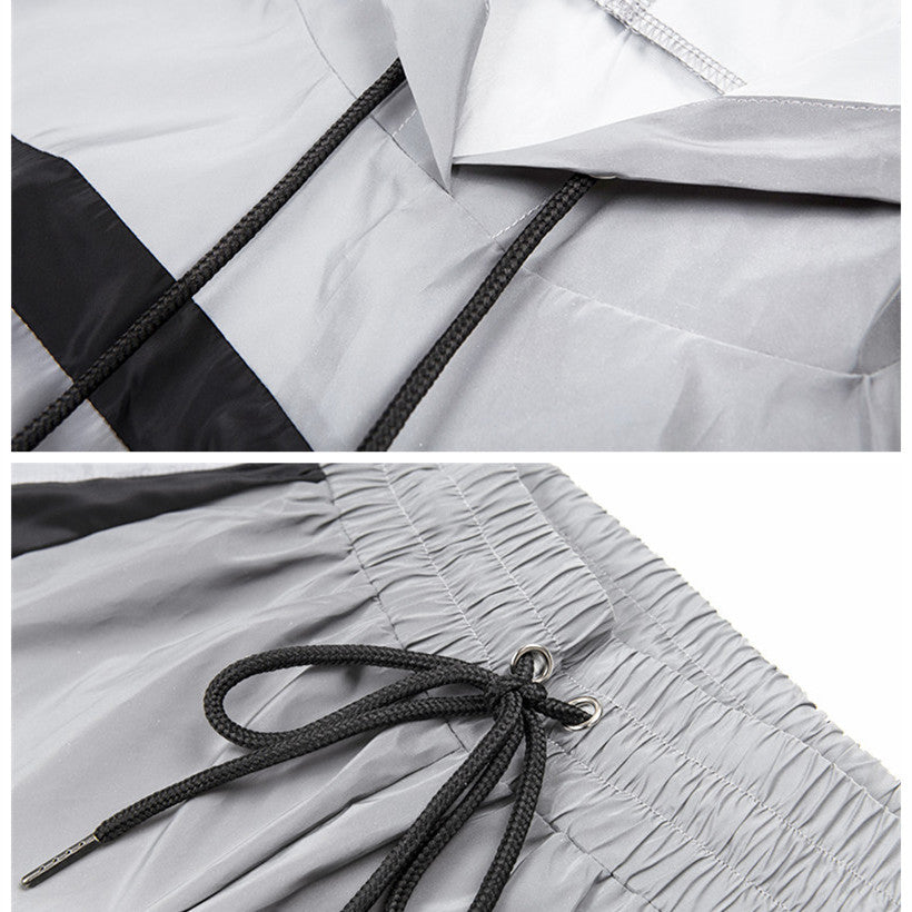 Drune | Reflektierender Crop Kapuzenpulli Jumpsuit