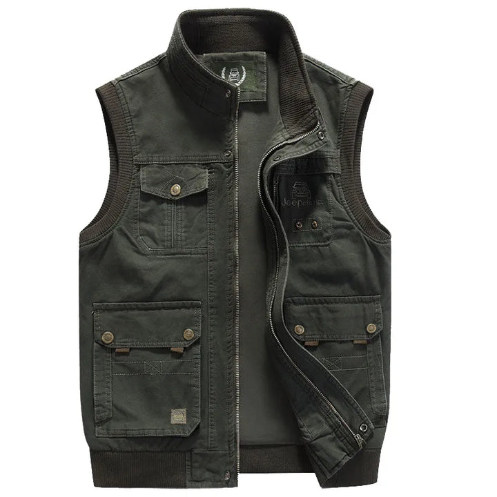 Weste mit mehreren Taschen für Herren im Vintage-Stil – Das perfekte Geschenk für Papa